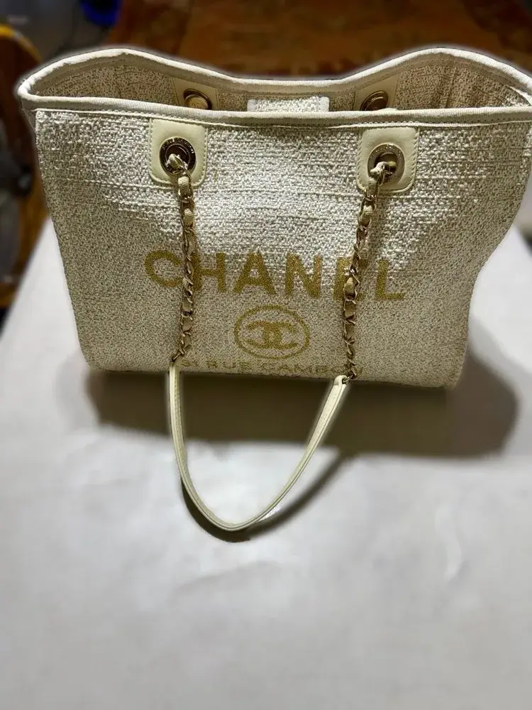 Chanel Deauville tote bag after professional cleaning at Baroni Cleaners